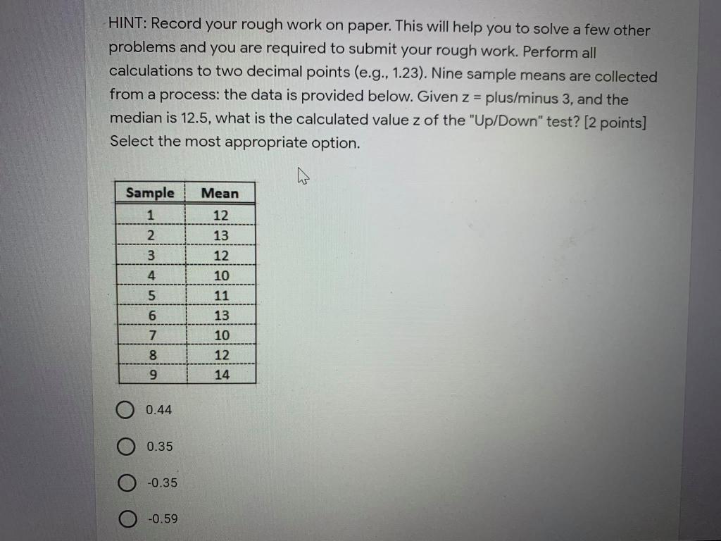 Solved HINT: Record your rough work on paper. This will help | Chegg.com