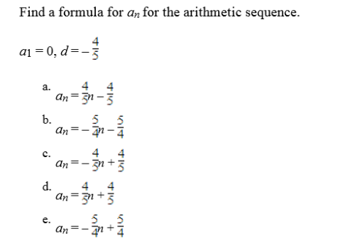 arithmetic sequence equation