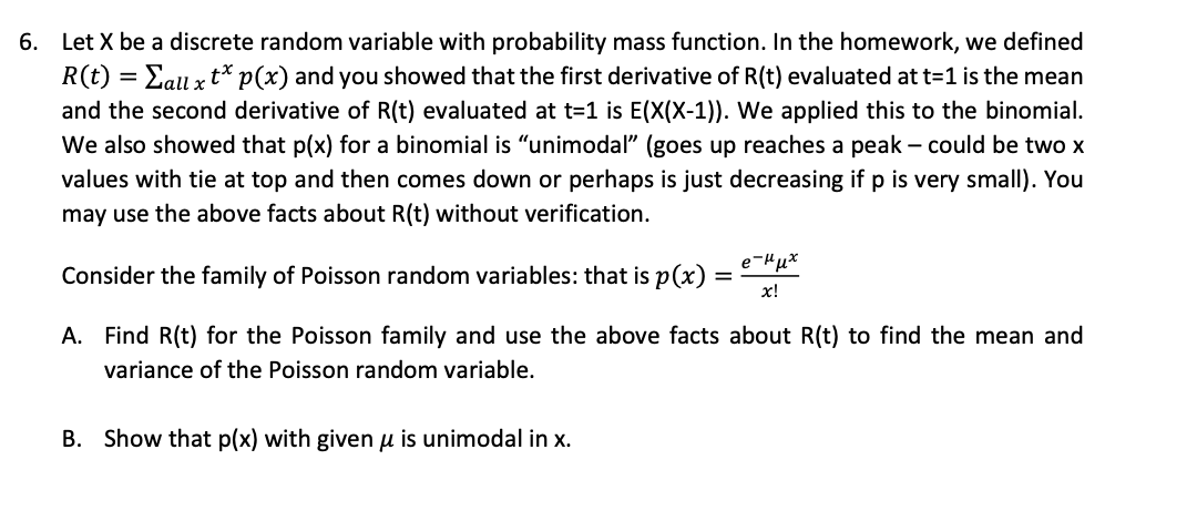 Solved 6. Let X be a discrete random variable with | Chegg.com