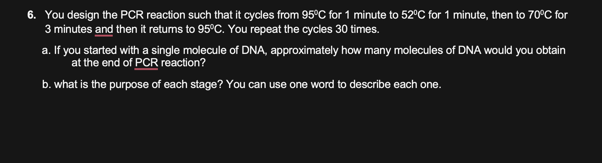 Solved You Design The PCR Reaction Such That It Cycles From Chegg Com   Screenshot2023 11 10at11.26.56PM 