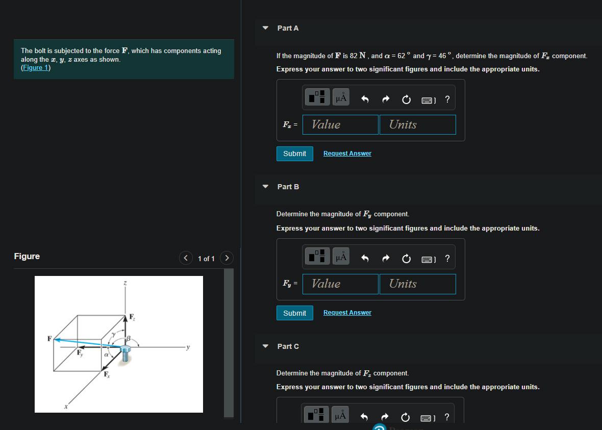 Solved Part A The bolt is subjected to the force F, which