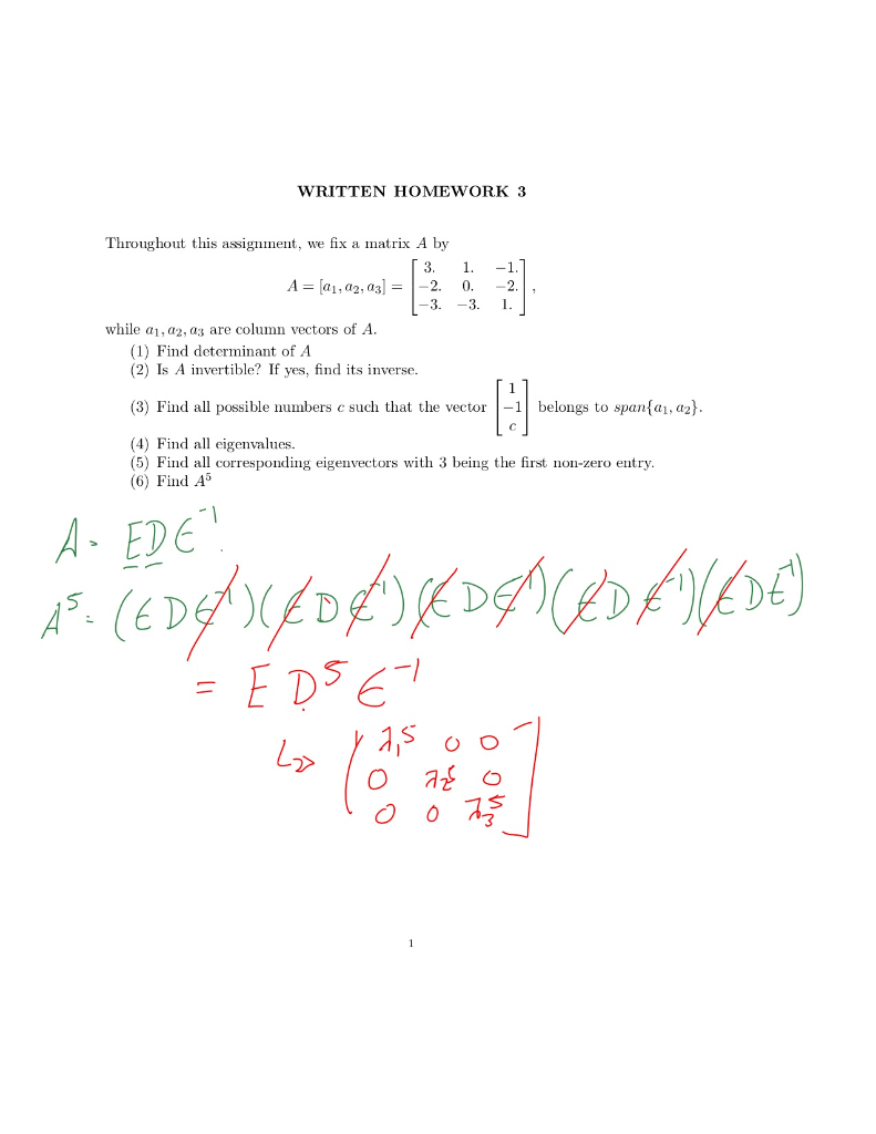 Solved WRITTEN HOMEWORK 3 Throughout this assignment, we fix | Chegg.com