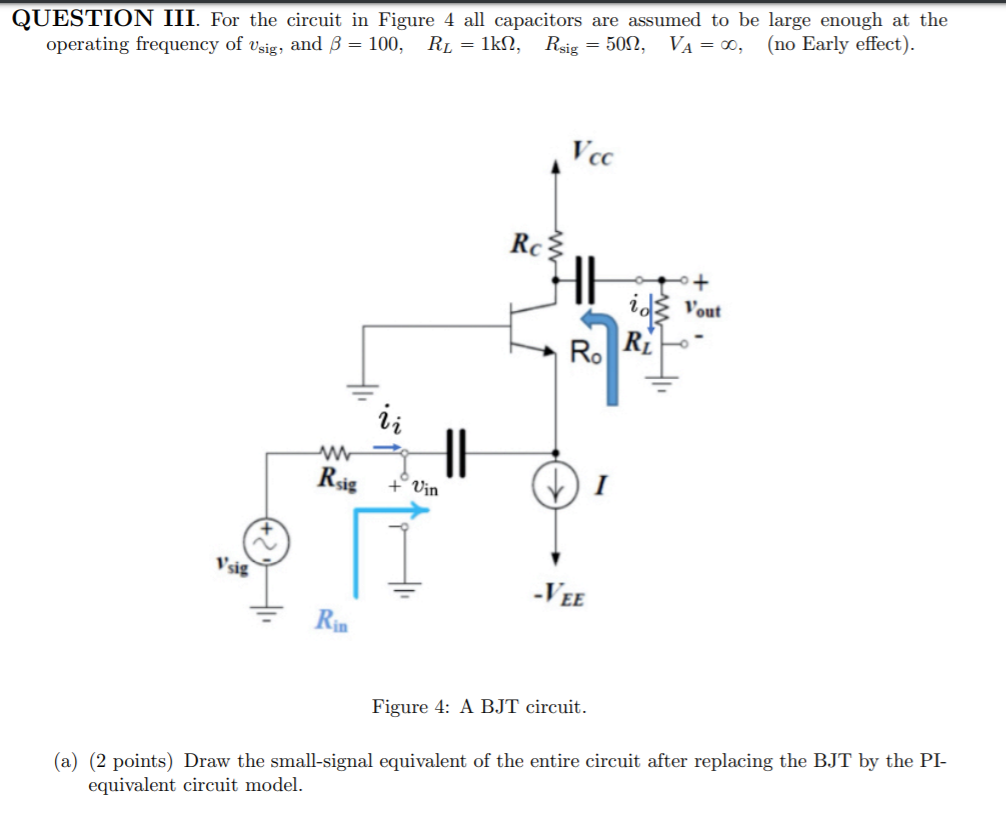 Solved QUESTION III. For the circuit in Figure 4 all | Chegg.com