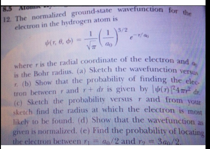 Solved Vefunction For The 12 The Normalized Ground State