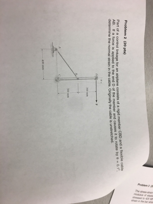 Solved Part of a control linkage for an airplane consists of