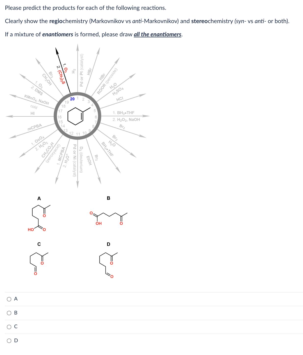 Solved Please predict the products for each of the following | Chegg.com
