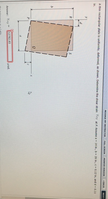 Solved A Thin Rectangular Plate Is Uniformly, Deformed, As | Chegg.com