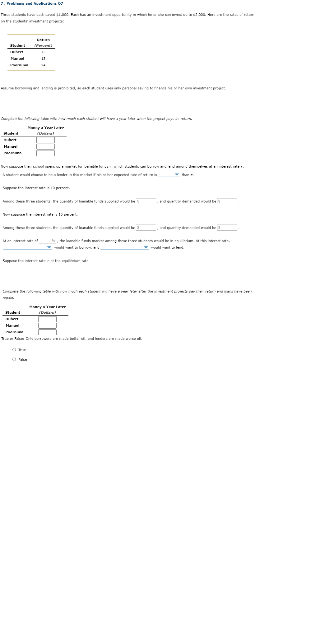 Solved 7. Problems And Applications Q7 Three Students Have | Chegg.com