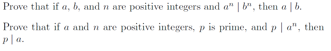Solved Prove that if a, b, and n are positive integers and | Chegg.com