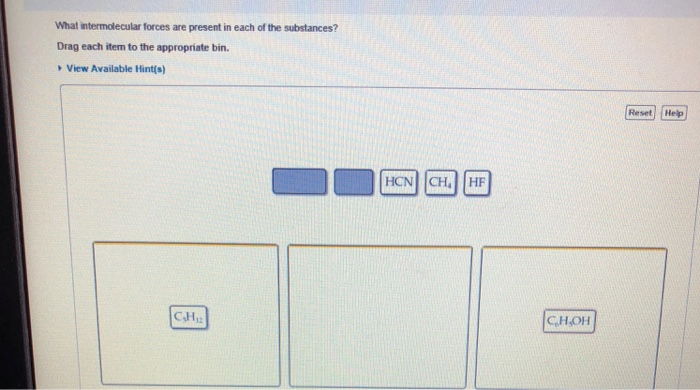 Solved What intermolecular forces are present in each of the | Chegg.com