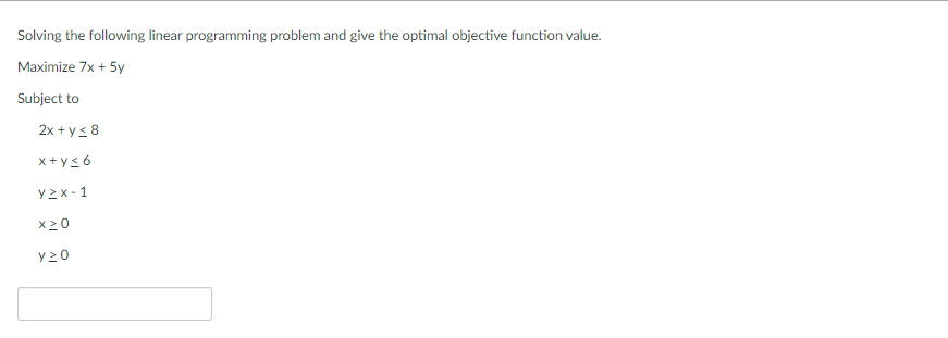 Solved Solving The Following Linear Programming Problem And 2088