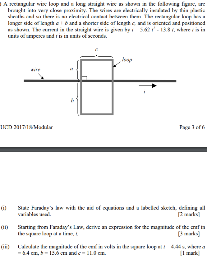 Solved A rectangular wire loop and a long straight wire as | Chegg.com