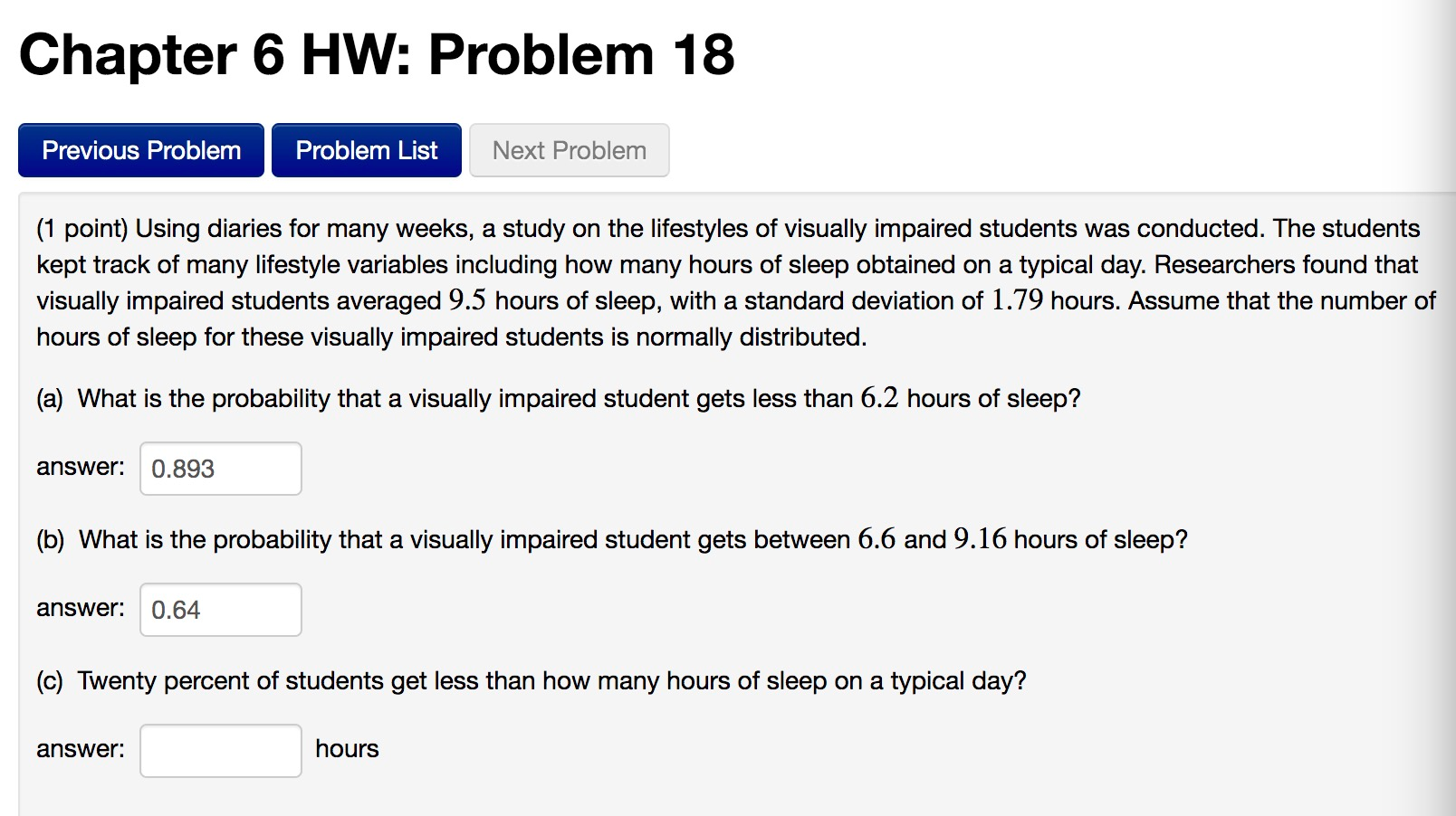 Solved Chapter 6 HW: Problem 18 Previous Problem Problem | Chegg.com