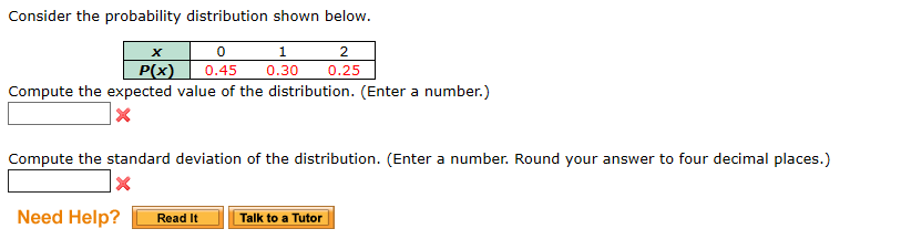 Solved Consider the probability distribution shown below 0 1 | Chegg.com