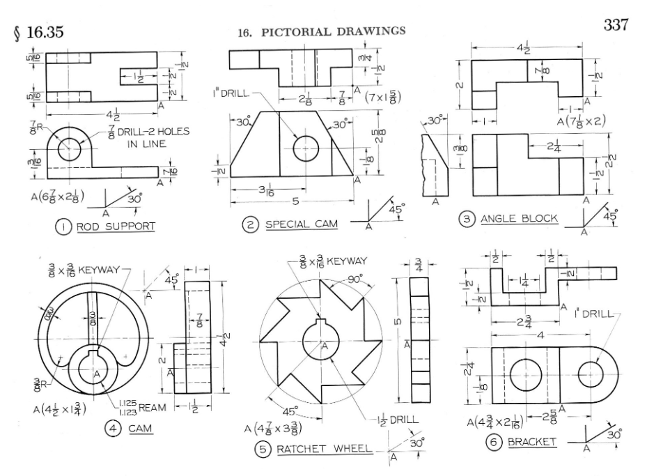 Solved $ 16.35 16. PICTORIAL DRAWINGS 337 my Tu N100 E - N | Chegg.com