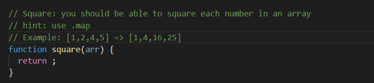 Solved // Square: you should be able to square each number | Chegg.com