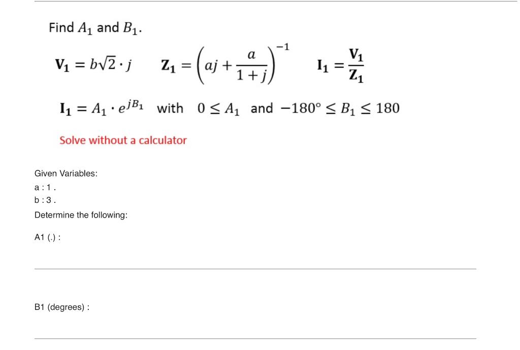 Solved Find A1 And B1. | Chegg.com