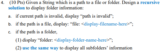 Solved 4. (10 Pts) Given a String which is a path to a file | Chegg.com
