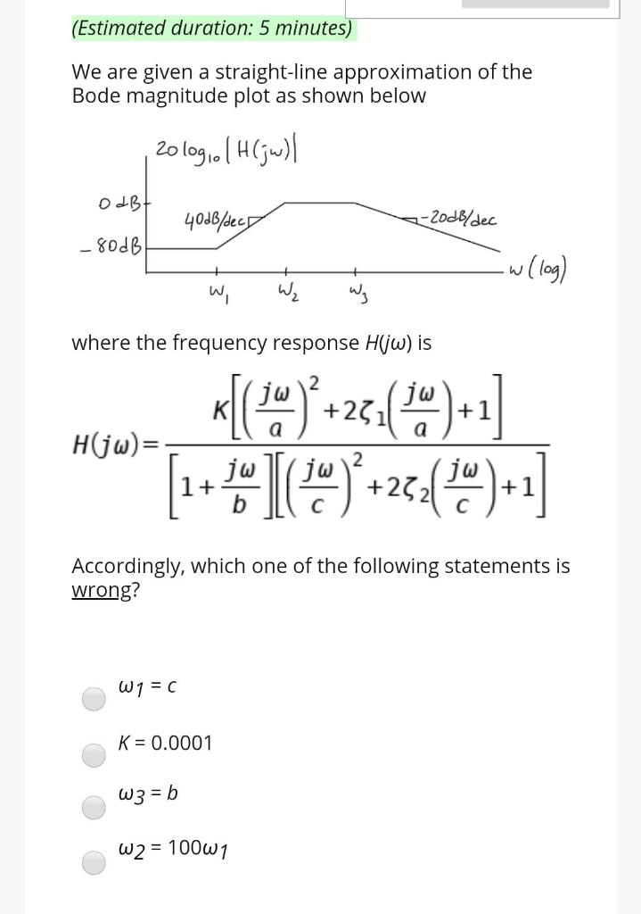 Solved (Estimated duration: 5 minutes) We are given a | Chegg.com
