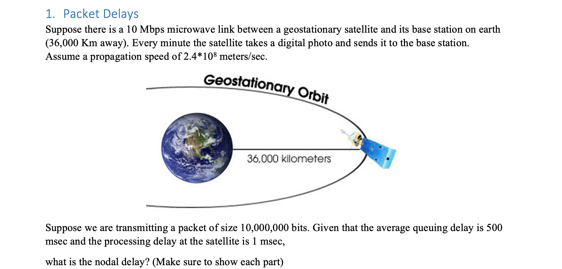 Solved 1. Packet Delays Suppose there is a 10Mbps microwave | Chegg.com