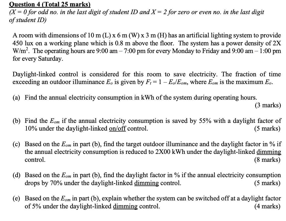 Solved Question 4 (Total 25 marks) (X = 0 for odd no. in the | Chegg.com