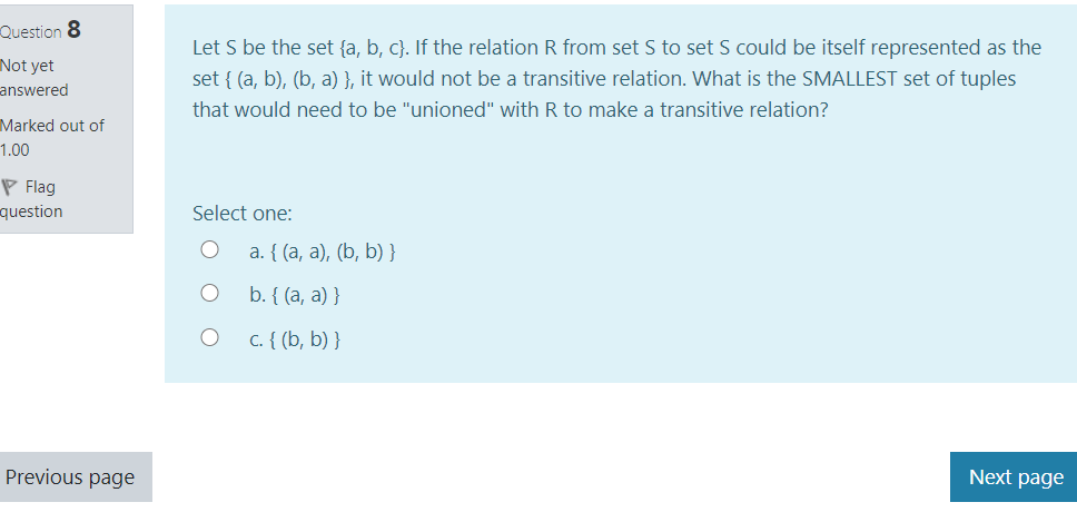 Solved Question 3 Not yet answered Marked out of 1.00 Select | Chegg.com
