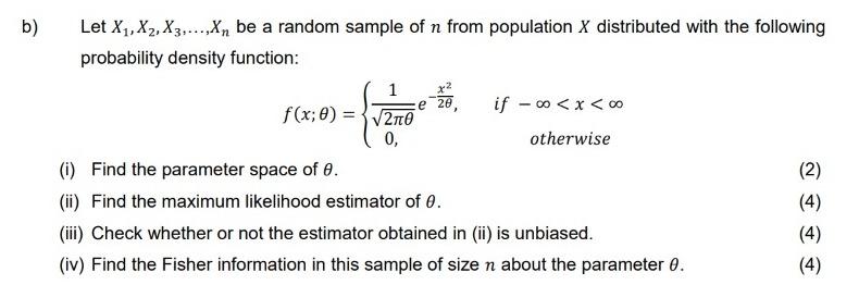 Solved Let X1,X2,X3,…,Xn Be A Random Sample Of N From | Chegg.com