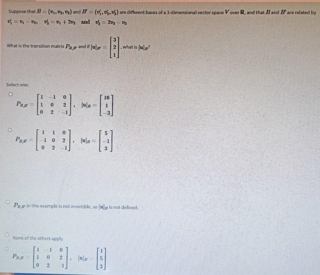 Solved Suppose That B=(v1,v2,v3) And B′=(v1′,v2′,v3′) Are | Chegg.com