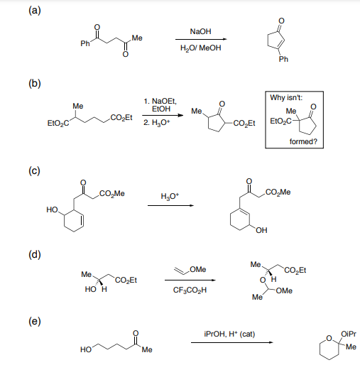 Solved (a) H2O/MeOH NaOH (b) Why isn't: (c) (d) (e) | Chegg.com