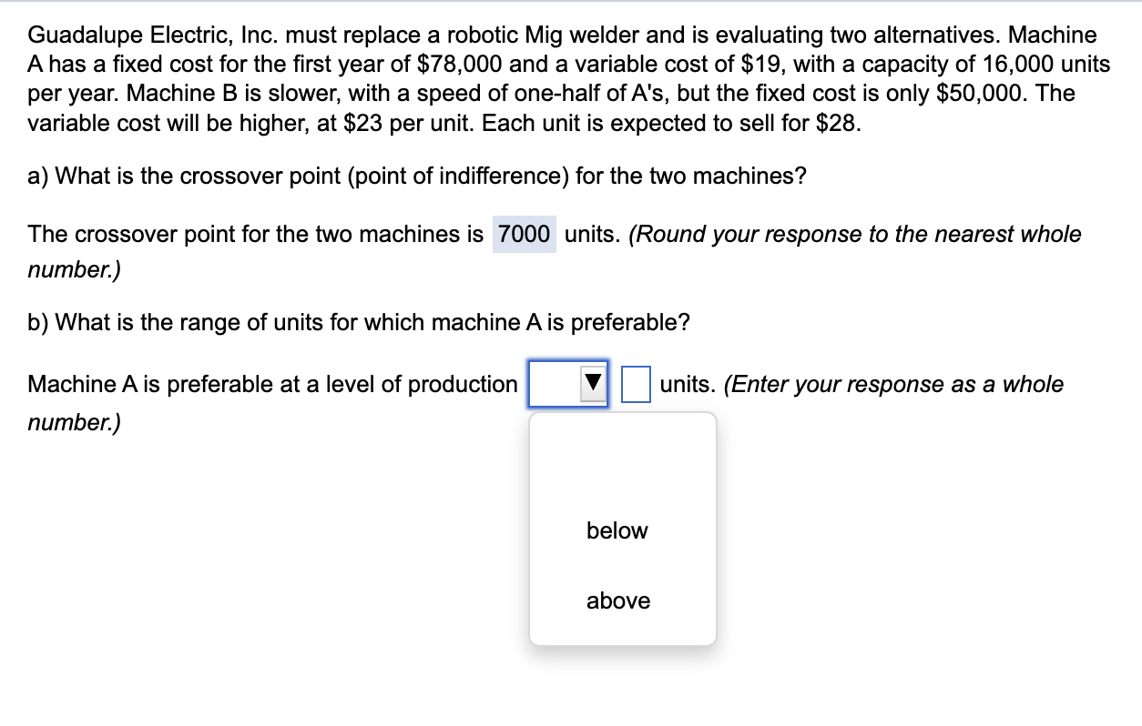 Solved Guadalupe Electric Inc Must Replace A Robotic Mig Chegg