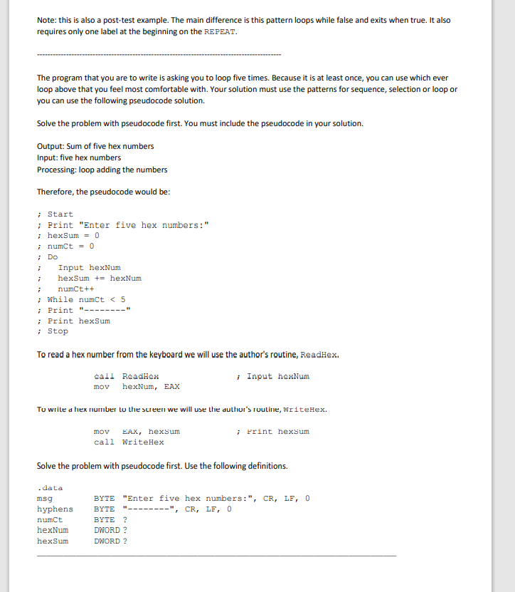 Solved Does Anyone know about Assembly Language program bit | Chegg.com