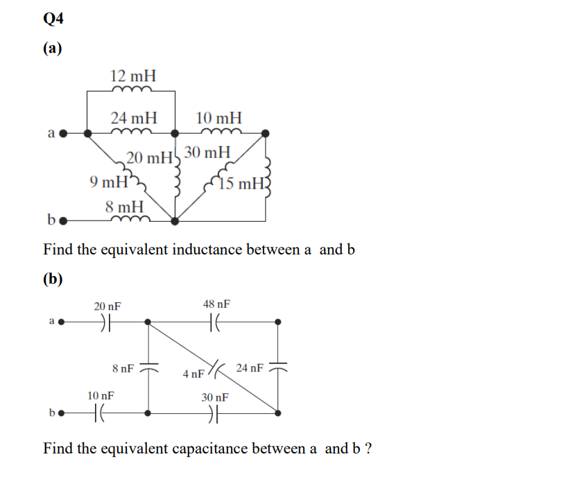 Solved Find The Equivalent Inductance Between A And B (b) | Chegg.com