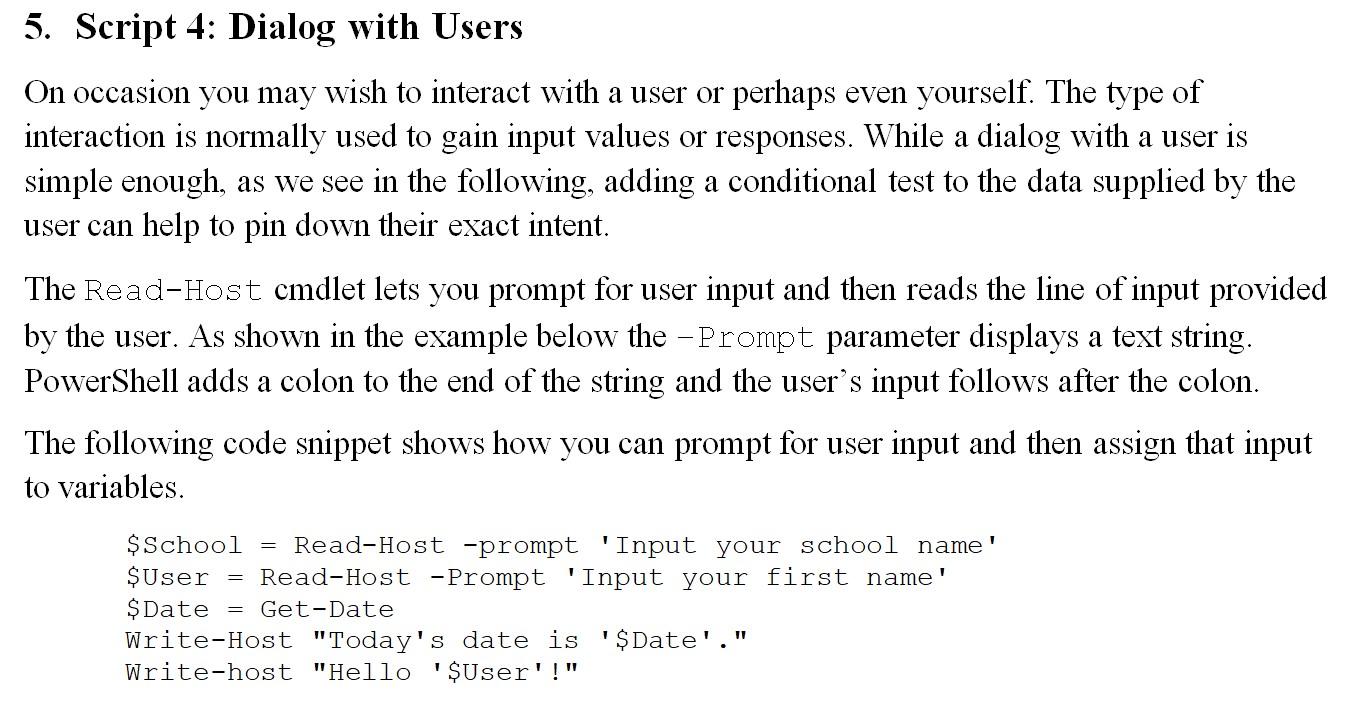 Solved Lesson 15 – PowerShell Scripts This assignment has | Chegg.com