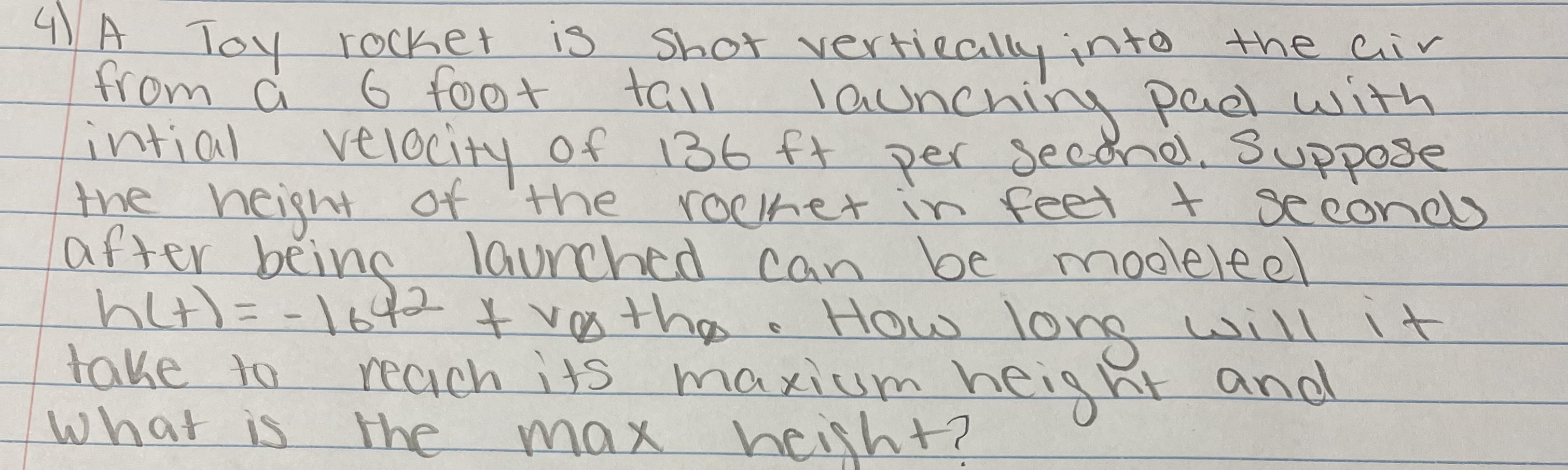 Solved 4) A Toy rocket is shot vertically into the cir from | Chegg.com