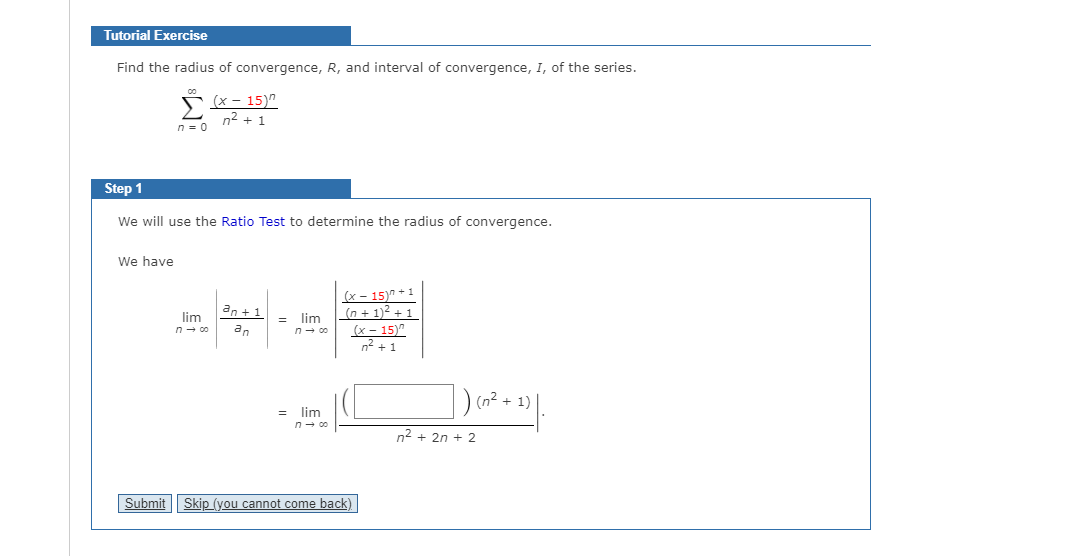 Solved Tutorial Exercise Find The Radius Of Convergence, R, | Chegg.com