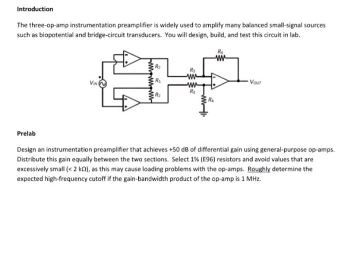 Solved Introduction The threeopamp instrumentation