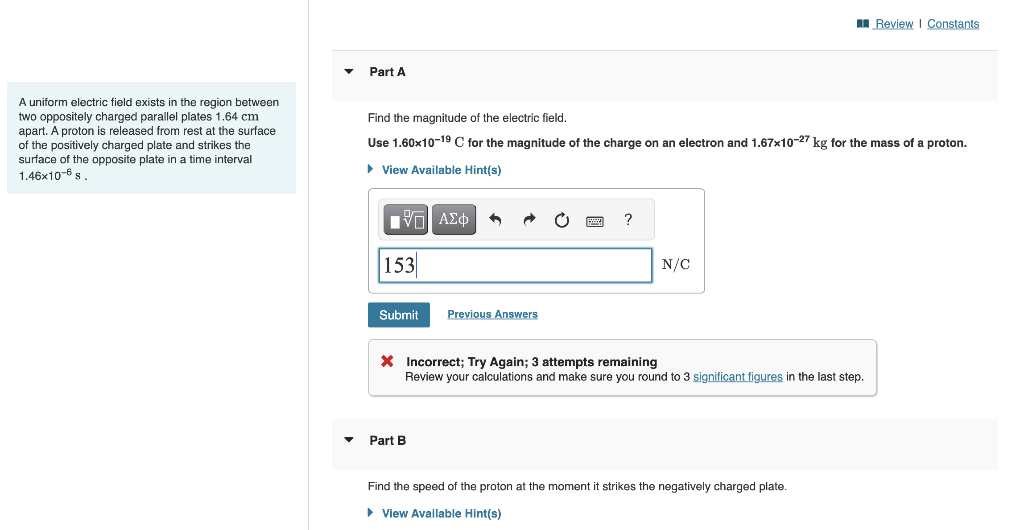 Solved A Uniform Electric Field Exists In The Region Between | Chegg.com