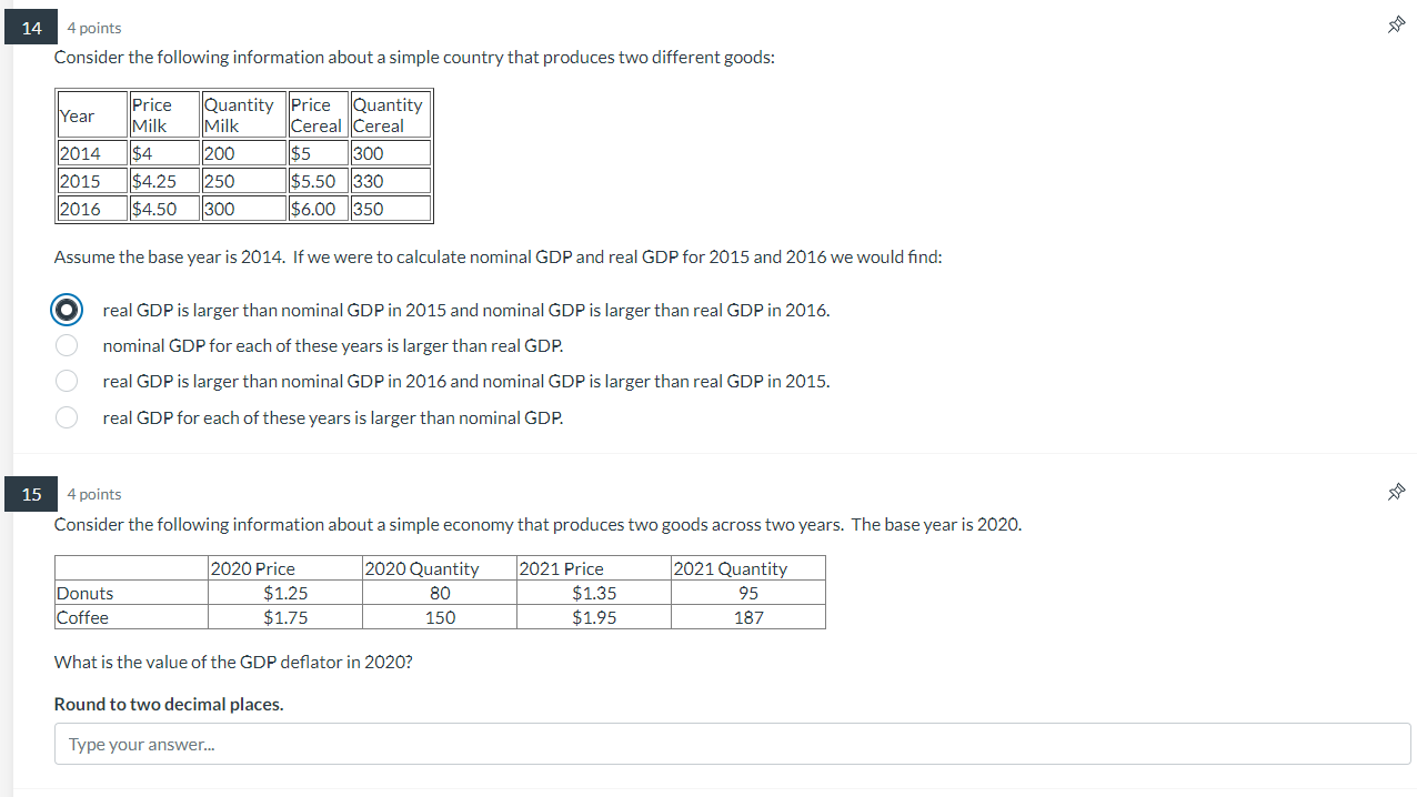 Solved 4 points Consider the following information about a | Chegg.com