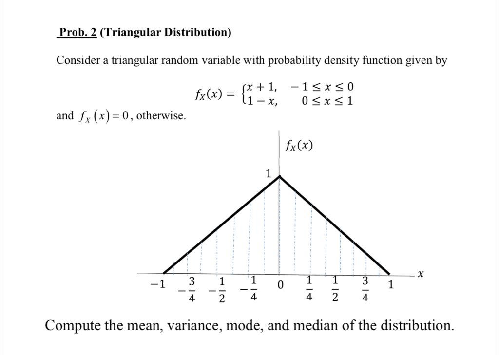 Solved Prob. 2 (Triangular Distribution) Consider A | Chegg.com