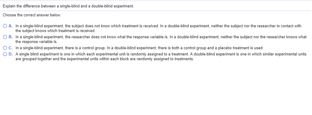 single blind study experiment