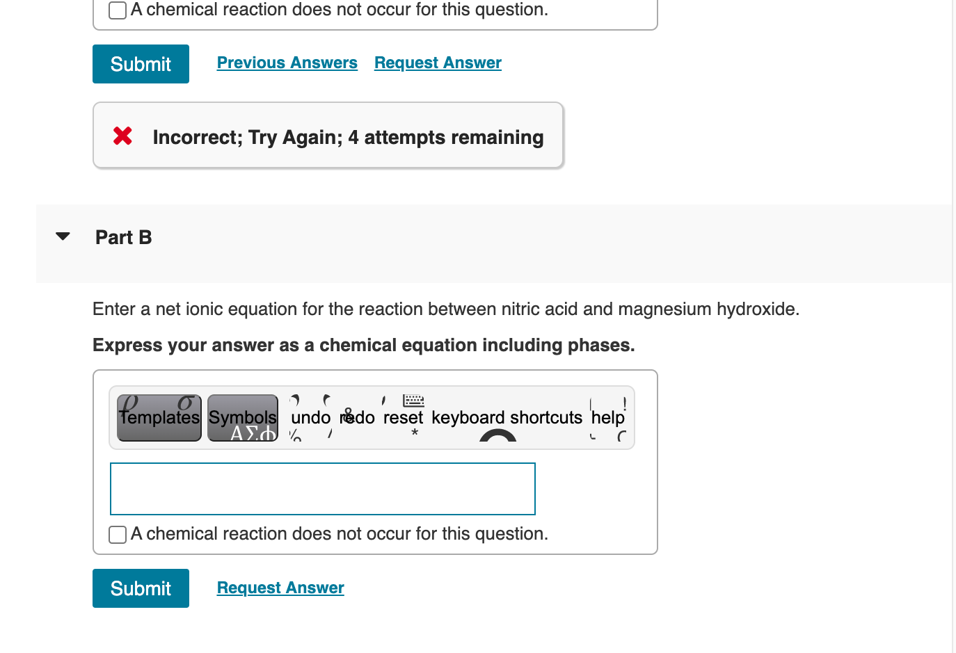 Solved 1. Enter balanced molecular equation for the reaction