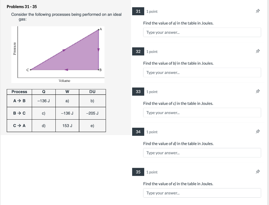 Solved Problems 31 - 35 31 1 point Consider the following | Chegg.com