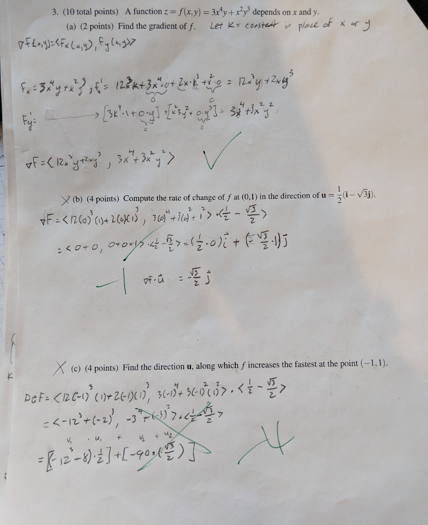 Solved Topics: Multivariable Calculus, gradients, rate of | Chegg.com
