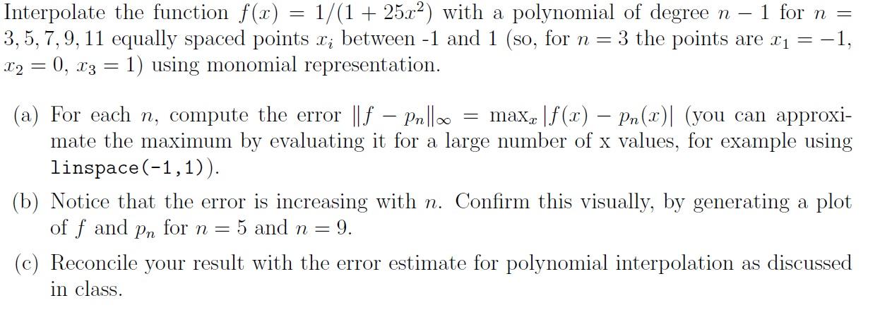 Solved Use MATLAB And Provide Me With Codes For (a), (b) And | Chegg.com