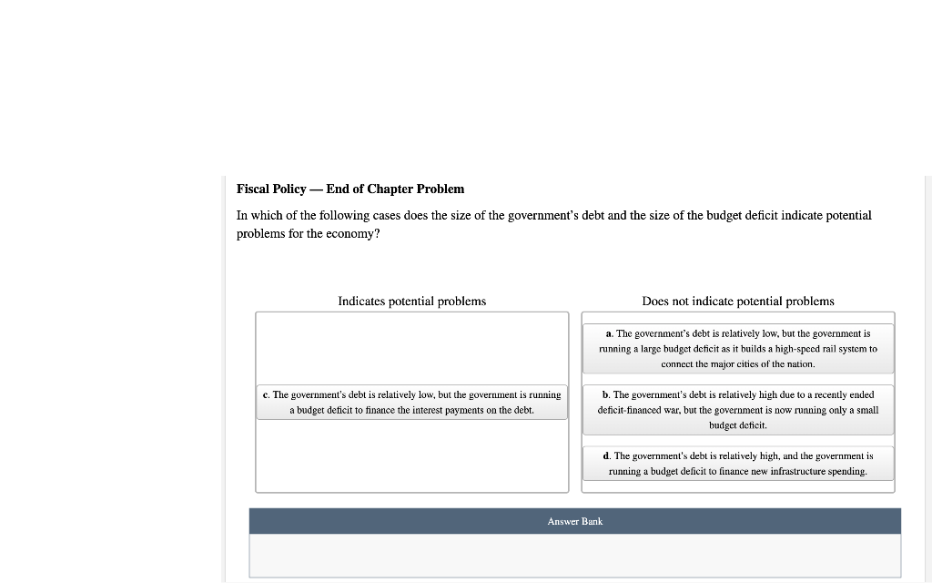 Solved Fiscal Policy - End Of Chapter Problem In Which Of | Chegg.com