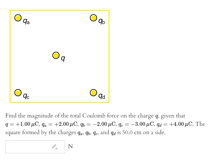 Solved qa 9b q qc ad Find the magnitude of the total Coulomb | Chegg.com