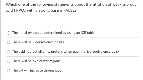 Solved Which one of the following statements about the | Chegg.com