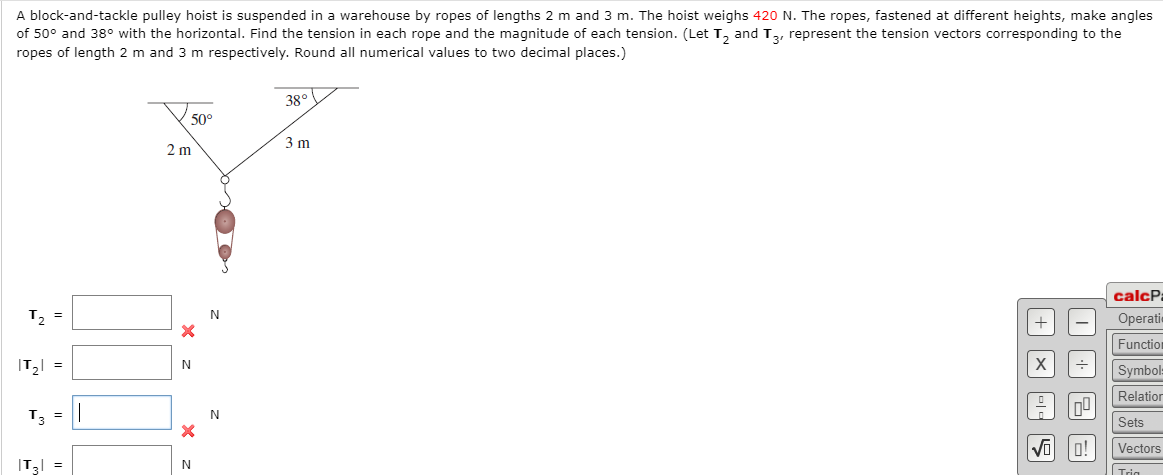 Solved A block-and-tackle pulley hoist is suspended in a | Chegg.com