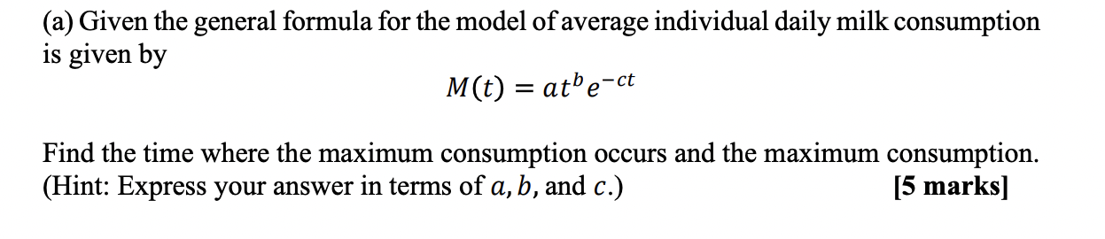 Solved (a) Given the general formula for the model of | Chegg.com