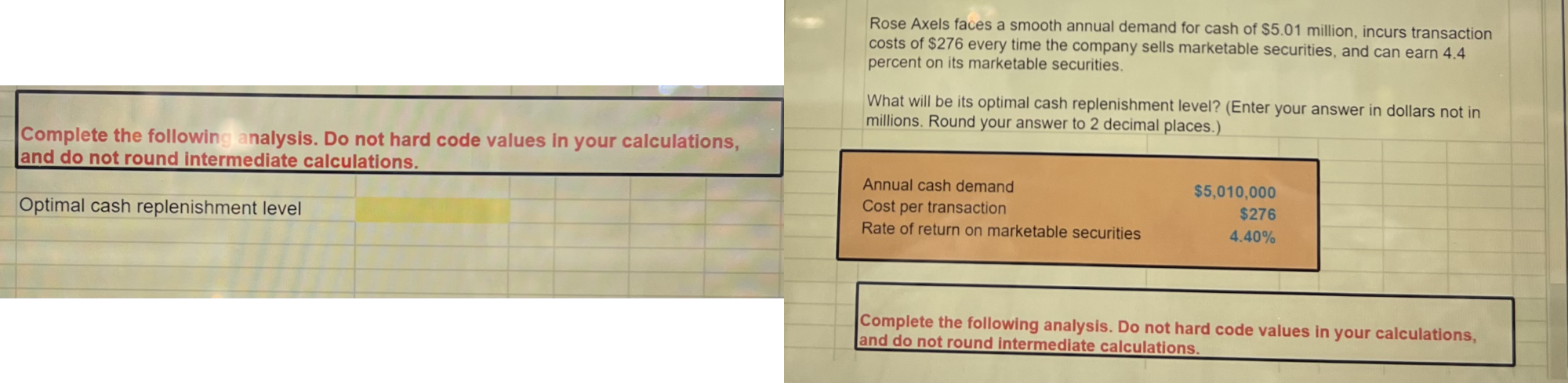 Solved Rose Axels faces a smooth annual demand for cash of | Chegg.com